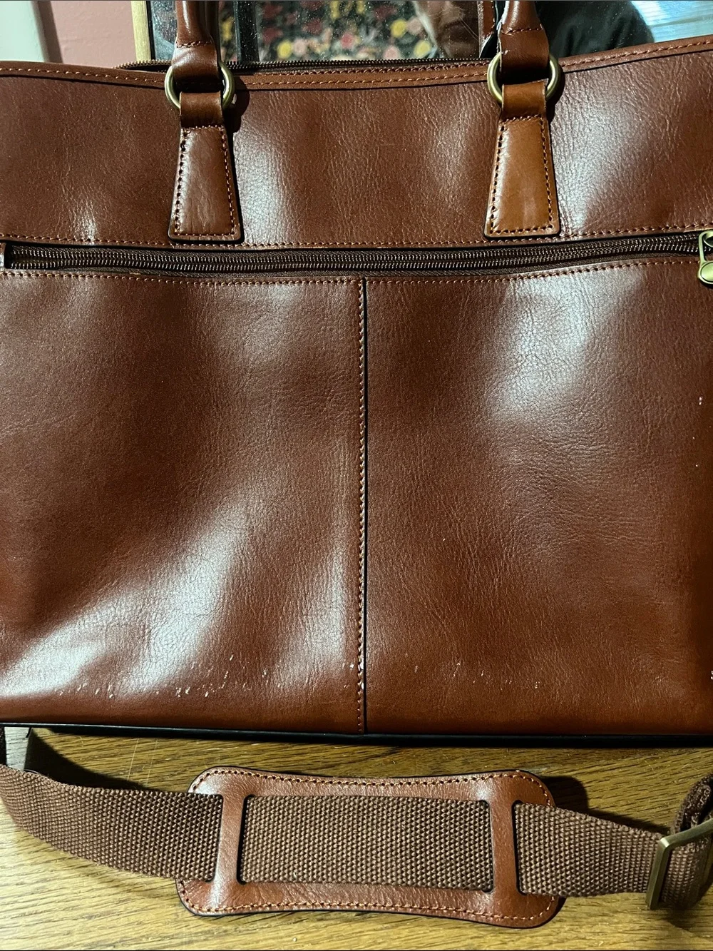 Banuce brown leather briefcase